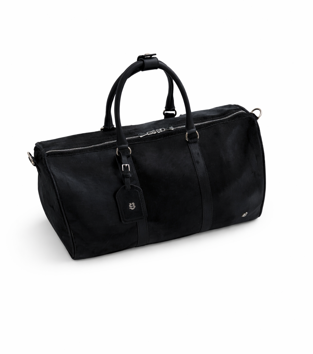 11 SUVENE Black Leather Duffel Bag - Image 1